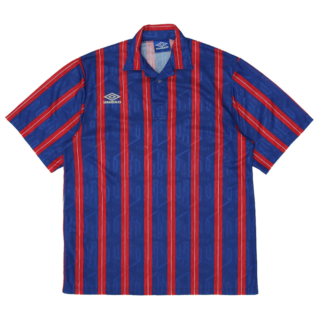 Shop Vintage Umbro Striped Soccer Jersey Size XL Red & Blue Bold