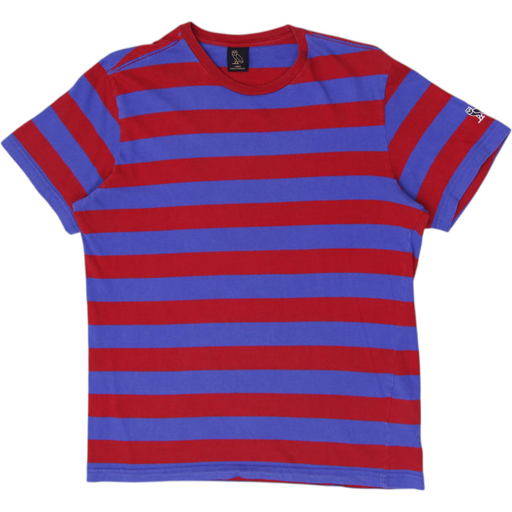 Mens OVO Striped Short Sleeve T-Shirt Size L