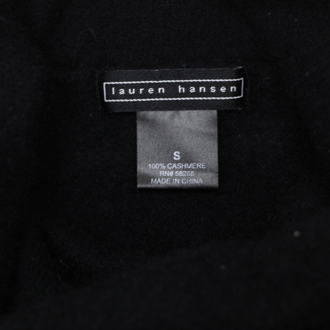 Ladies Lauren Hansen Sweater Black Beaded Sequin 100% Cashmere Turtle Neck