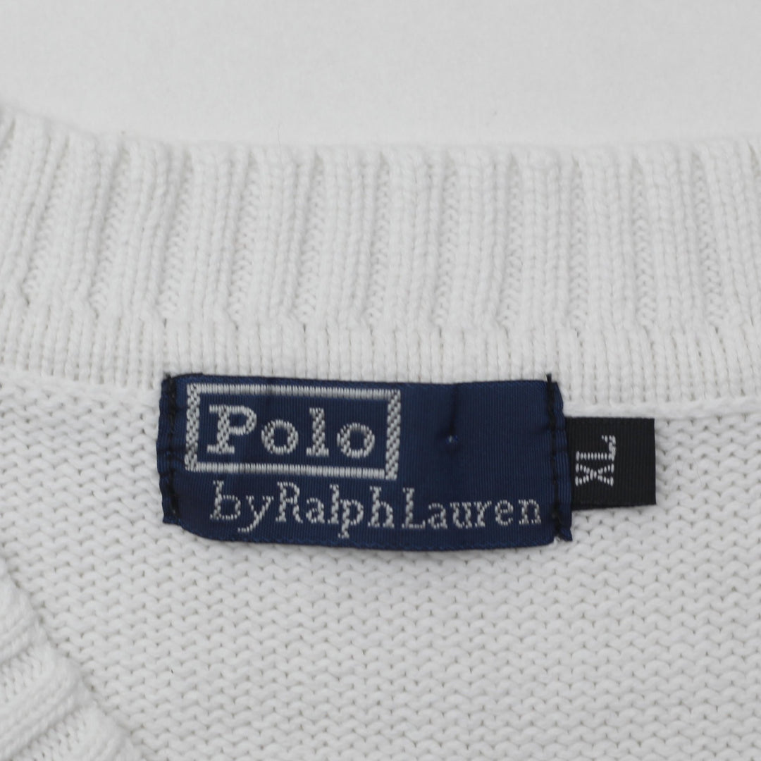 Vintage Youth Boys Polo By Ralph Lauren Vest White Checkered Knit