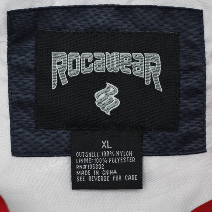 Y2K Mens Rocawear Navy Red Zip Up Bomber Jacket Size XL | Migration_Jackets - Back View | Fashion Rerun