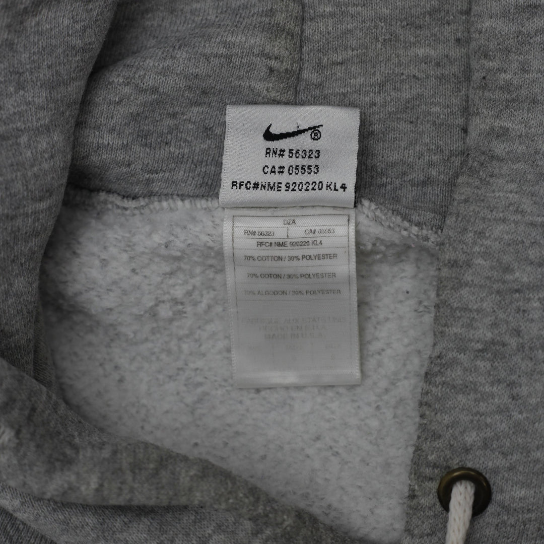 Vintage 90’s Nike Small Swoosh Gray Heather Pullover Hoodie L | Migration_Hoodies - Detail View | Fashion Rerun