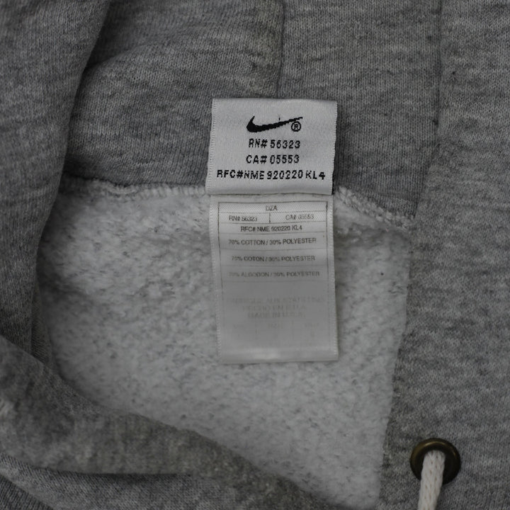 Vintage 90’s Nike Small Swoosh Gray Heather Pullover Hoodie L | Migration_Hoodies - Detail View | Fashion Rerun