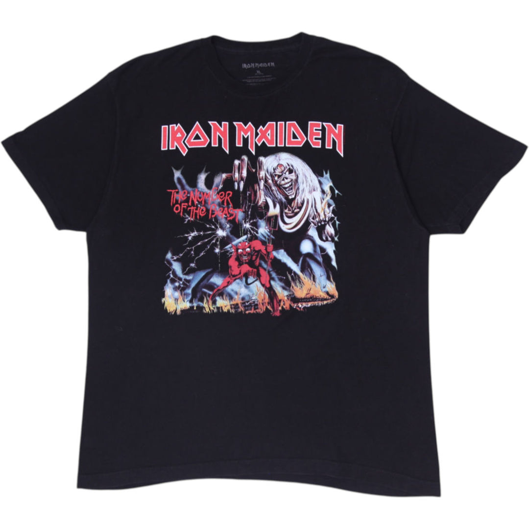 Mens Iron Maiden The Number Of The Beast 2022 Double-Sided Band T-Shirt Black XL