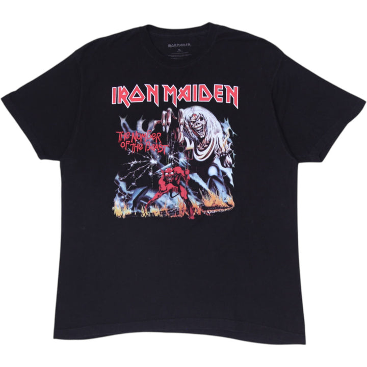 Mens Iron Maiden The Number Of The Beast 2022 Double-Sided Band T-Shirt Black XL