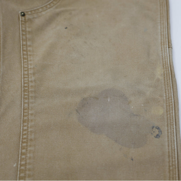 Mens Carhartt B136 Double-Knee Carpenter Pants Distressed Brown Washed Duck