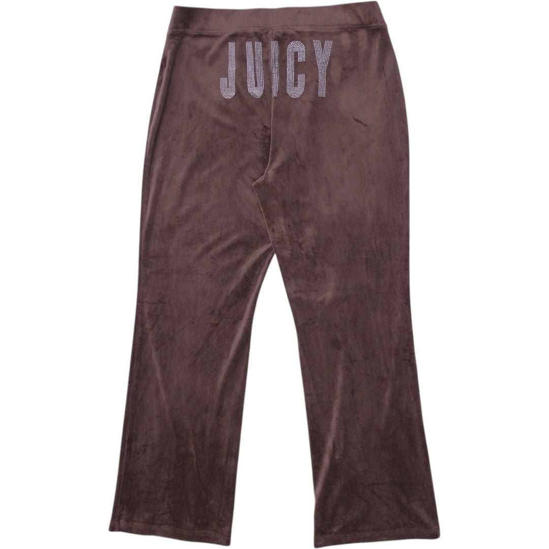 Y2K Ladies Juicy Couture Velour Rhinestone Logo Brown Pants Size L | Migration_Jeans & Pants - Side View | Fashion Rerun