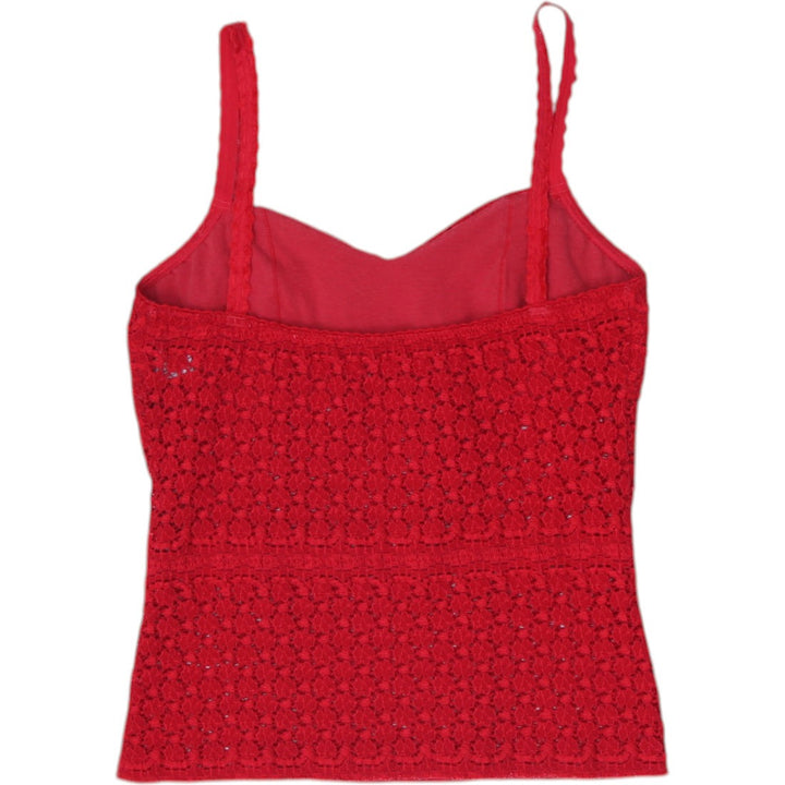 Y2K Ladies Duloren Lace Camisole Top Red