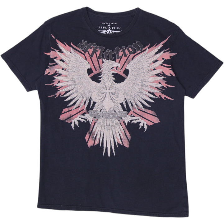 Y2K Mens Affliction Brandon Vera T-Shirt Black Graphic Design