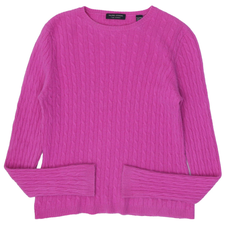 Ladies Valerie Stevens 2 Ply Cashmere 100% Cable Knit Sweater