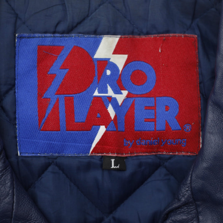 Vintage Pro Player University of Michigan Wolverines Full Zip Leather Jacket L