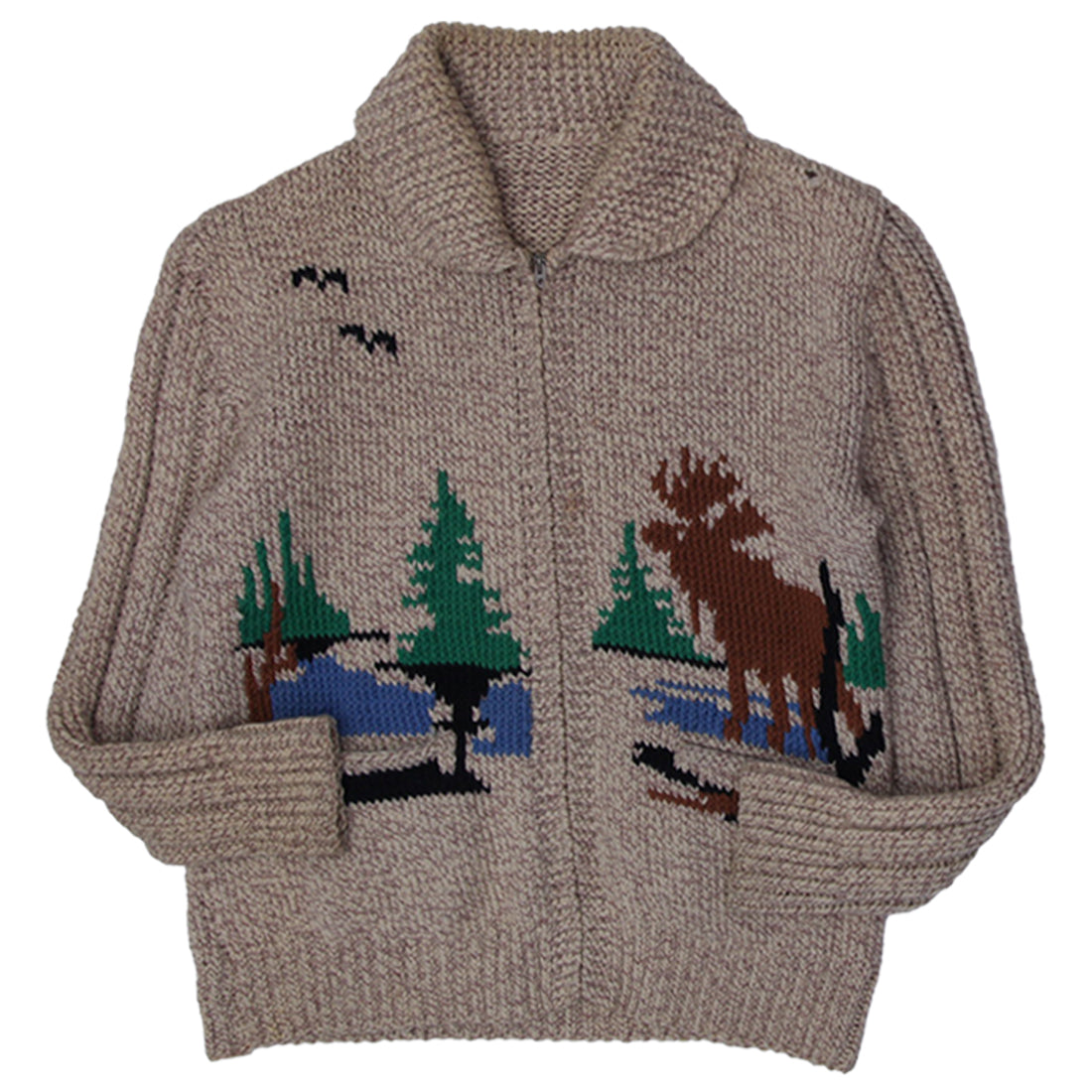 その他 Cowichan Wool Jacket 1960s JA25144 Shop Vintage 60s Cowichan Moose Hunting Wool Knit Shawl Sweater