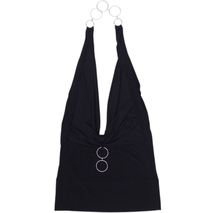 Y2K Ladies Seduction Ring Detail Halter Top Size S
