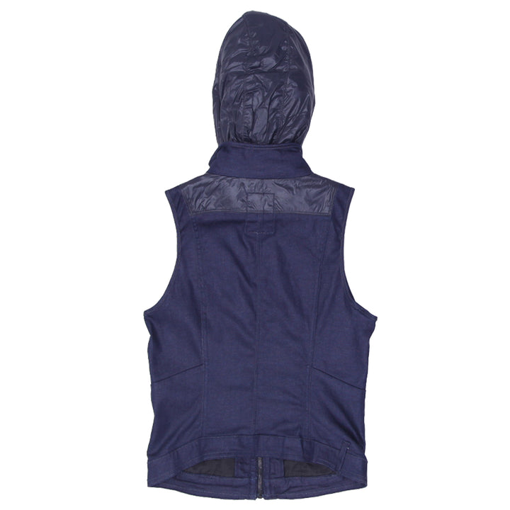 Y2K Ladies G-Star Sleeveless Removable Hood Denim Full Zip Vest