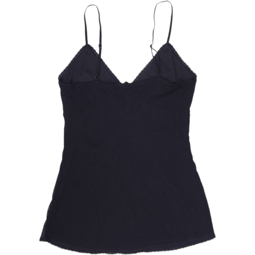 Y2K Ladies Y2K No Boundaries Lace Trim Cami Tank Top Black Mesh Size S 3/5