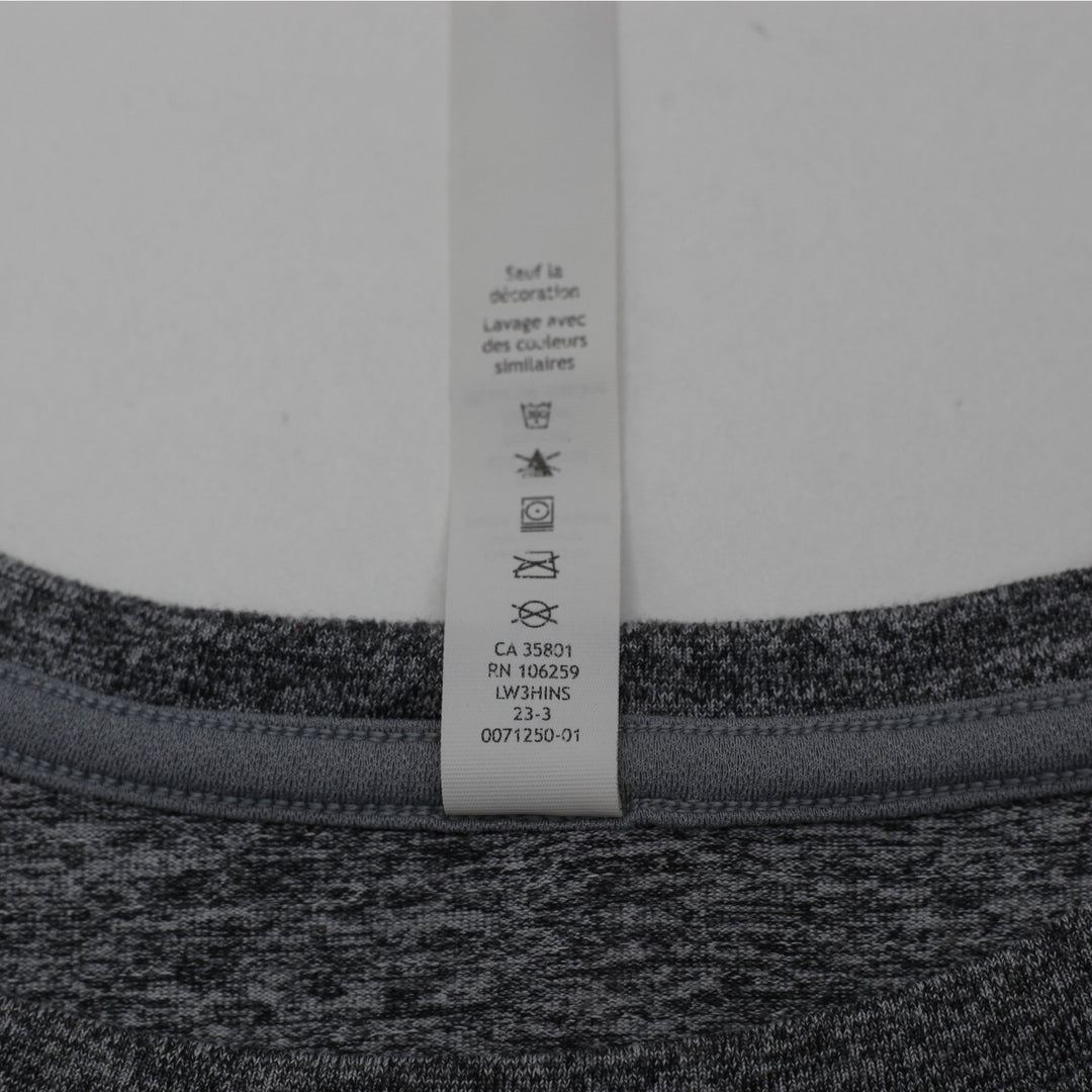 Ladies Lululemon Swiftly Tech Relaxed Heathered Grey Running Gym Top Size 14