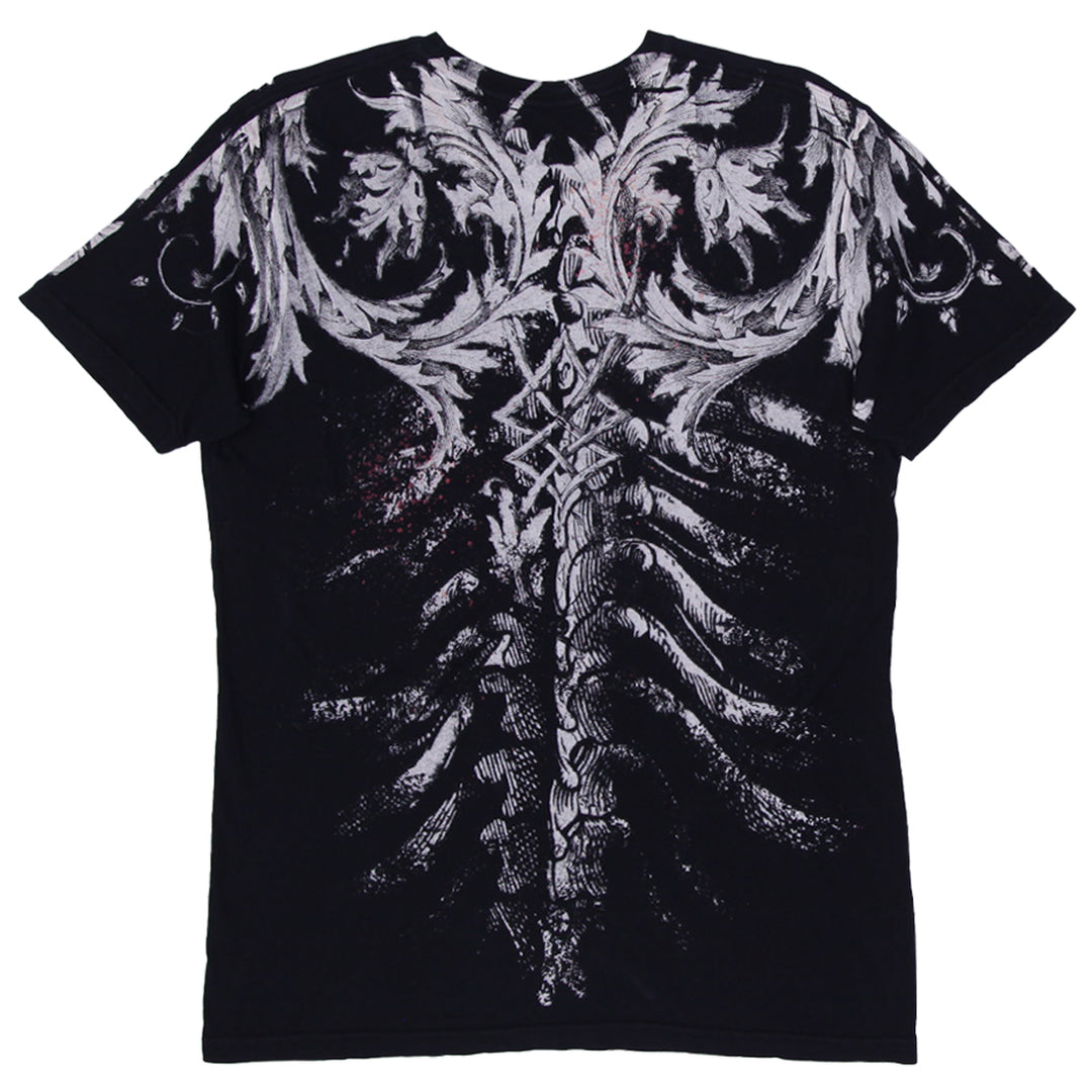 Y2K Mens Xtreme Couture Skeleton Bones Crazy AOP T-Shirt