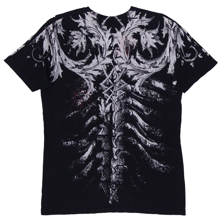 Y2K Mens Xtreme Couture Skeleton Bones Crazy AOP T-Shirt