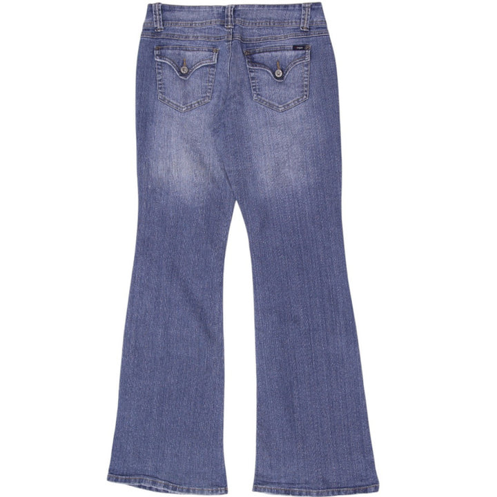 Y2K Ladies Angels Double Button Low Mid Rise Bootcut Flare Jeans Size 11