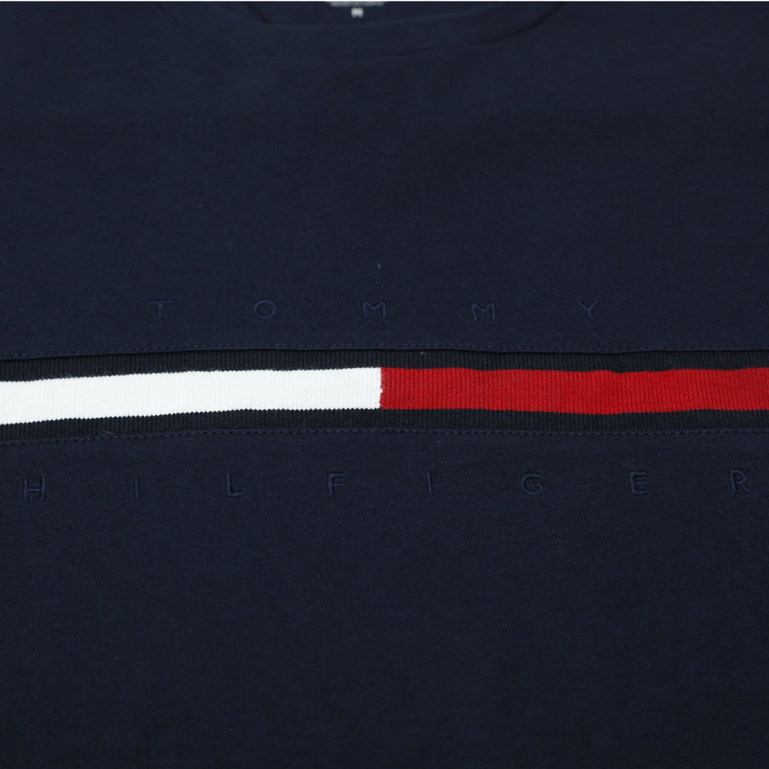Mens Tommy Hilfiger Flag Graphic T-Shirt Navy Blue Regular Fit Size M