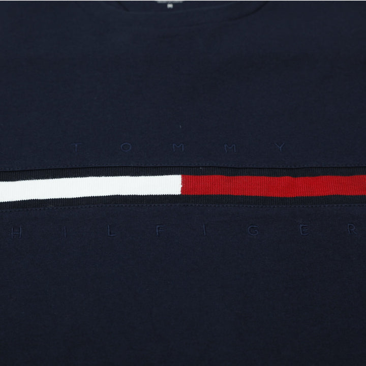Mens Tommy Hilfiger Flag Graphic T-Shirt Navy Blue Regular Fit Size M
