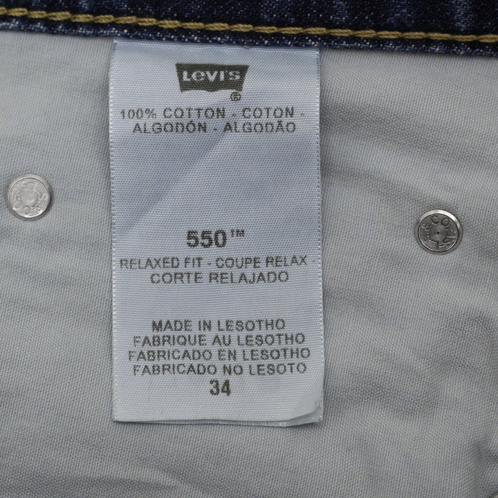 Mens Levi's 550 Relaxed Fit Denim Shorts Size W34 Medium Dark Wash Jorts