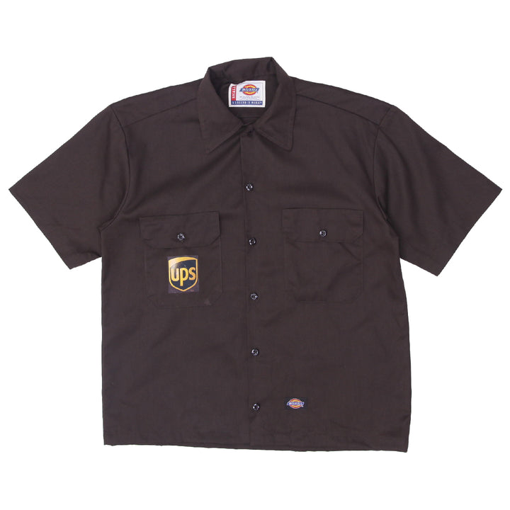 Mens Dickies Customized UPS Crop Work Shirt Brown - Fashion Rerun Vintage Migration_Shirt