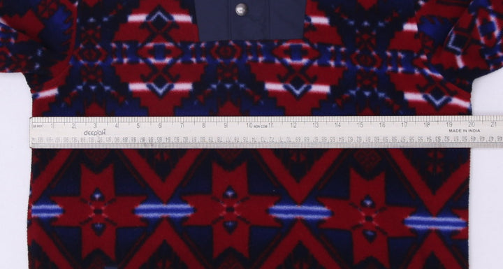 Mens Polo Ralph Lauren Red Blue Fleece Aztec Pattern Button Jacket | Migration_Jackets - Alternate View | Fashion Rerun