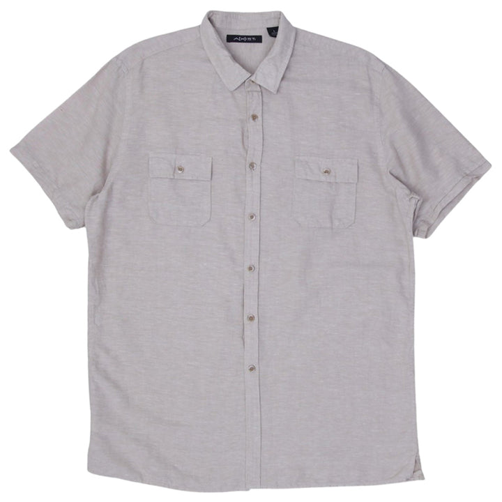 Mens Axist Linen Cotton Short Sleeve Pocket Shirt