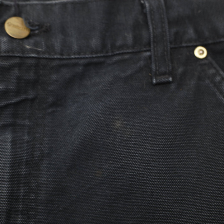 Mens Carhartt Distressed Logo Print Canvas Work Pants Size L