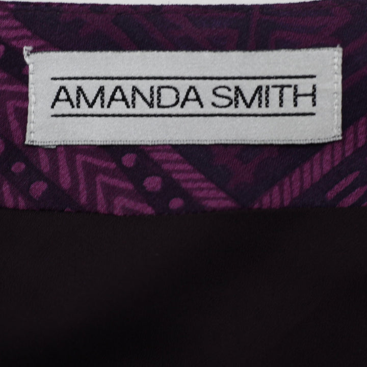 Y2K Ladies Amanda Smith Purple Geometric Pattern Rayon Mini Skirt Size 6