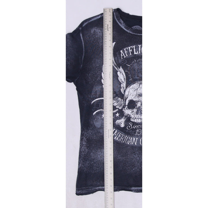 Y2K Affliction Skull Graphic Streetwear T-Shirt Size M