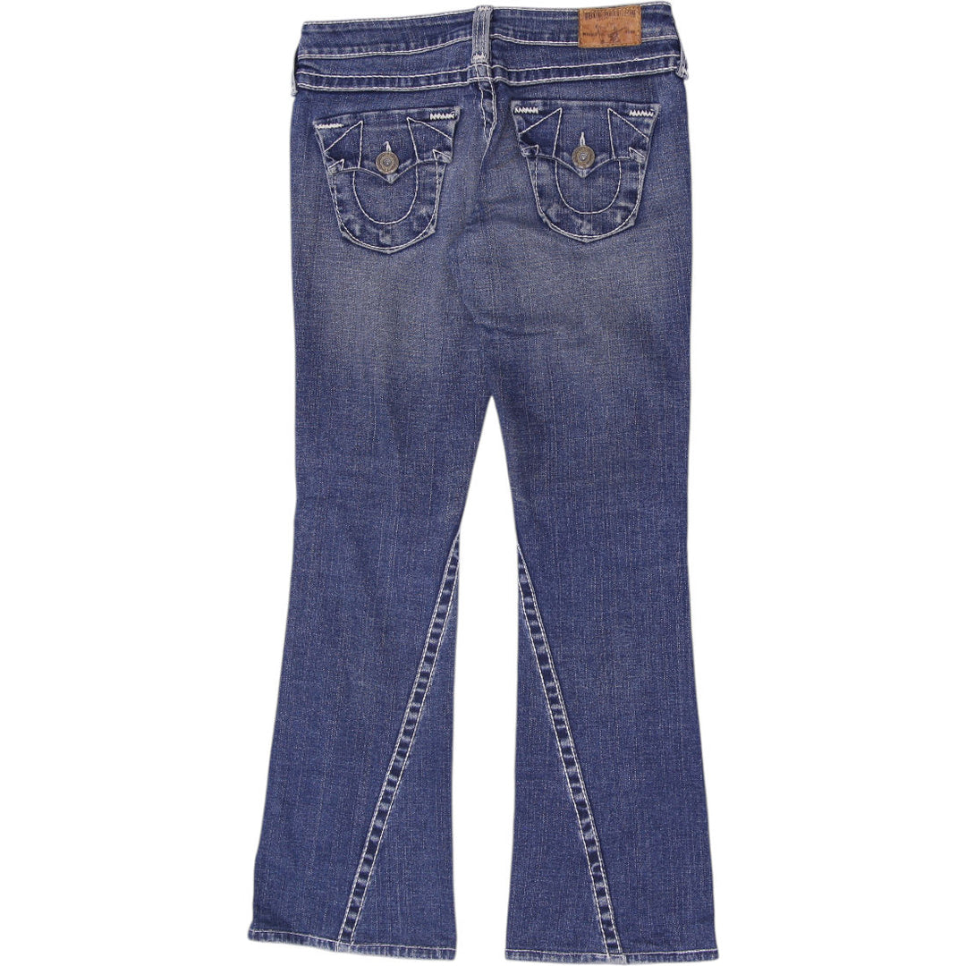 Y2K Ladies True Religion Joey Twisted Seam Flare Jeans Size 27
