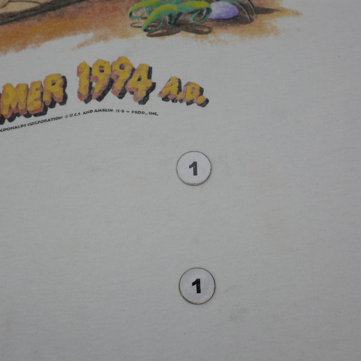 Vintage 1994 Flintstones Movie T-Shirt Size XL Roc Donald's McDonald's Promo Tee Hanes Single Stitch