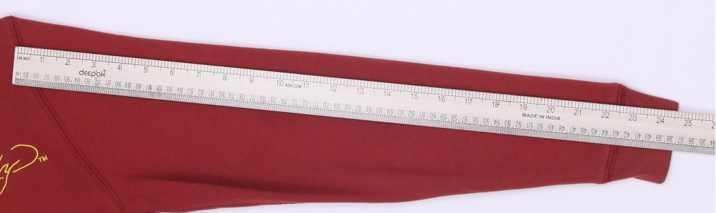 Y2K Ladies Ed Hardy Rhinestone Skull Zip Up Burgundy Hoodie Large