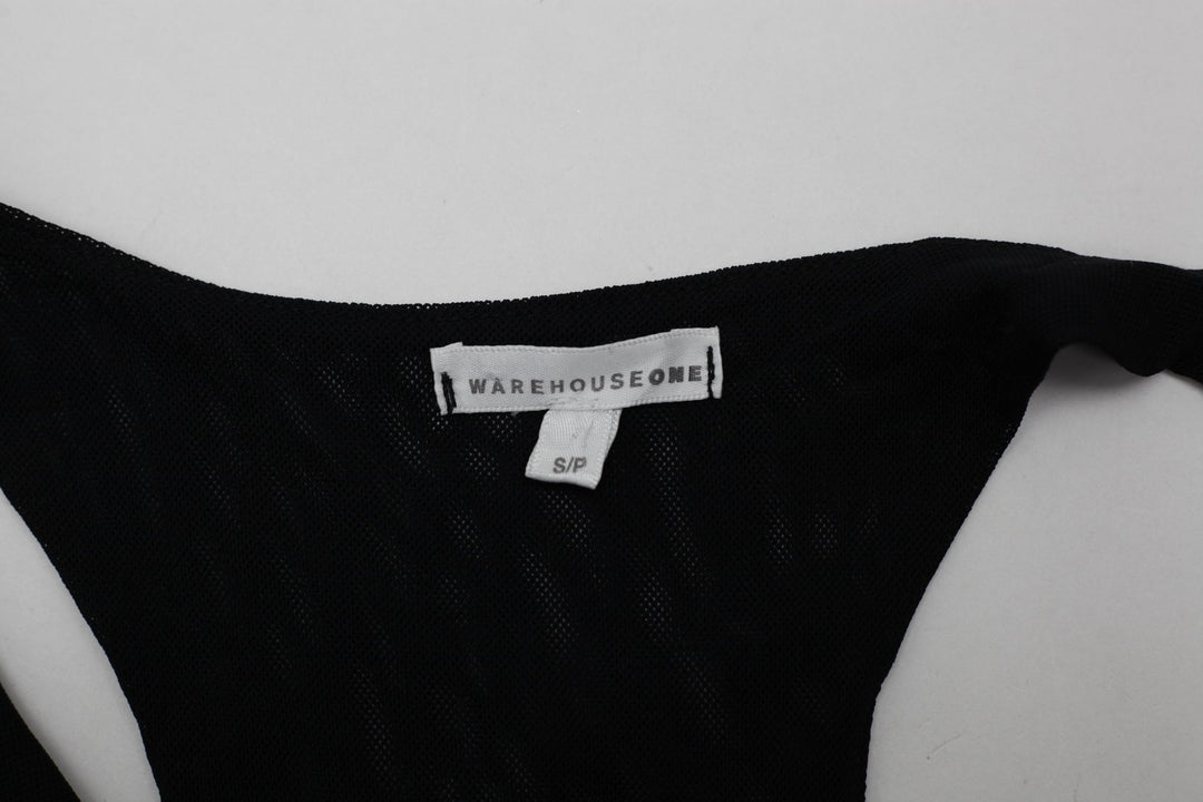 Y2K Ladies Warehouse One Black Racerback Drape Cowl Neck Tank Top Size Small