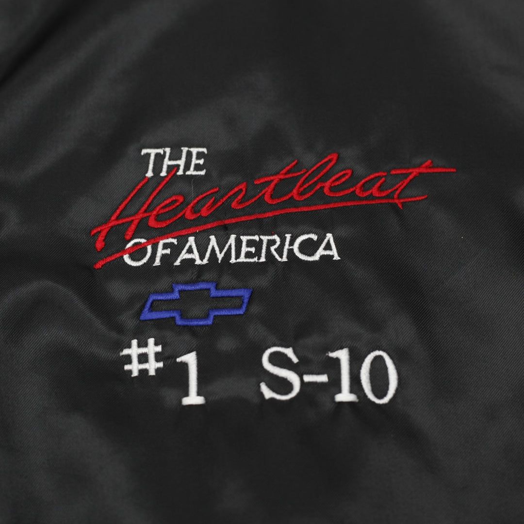 Vintage 80s WestArk Chevrolet Heartbeat of America Satin Bomber Jacket USA M