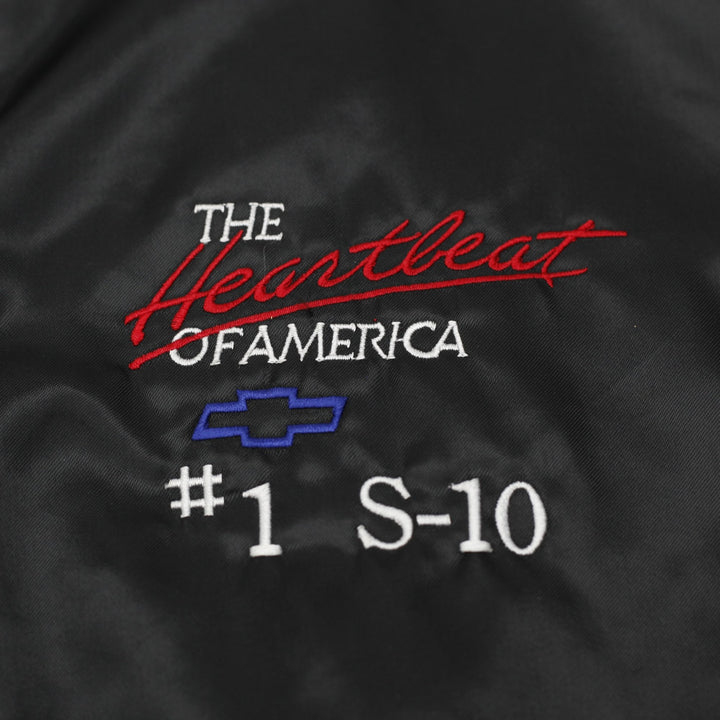 Vintage 80s WestArk Chevrolet Heartbeat of America Satin Bomber Jacket USA M
