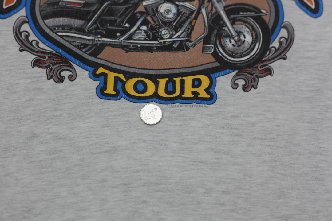 1994 Vintage The Harley Davidson York Museum Tour T-Shirt S.Stitch Made in USA XL - Fashion Rerun Vintage Migration_T-Shirt