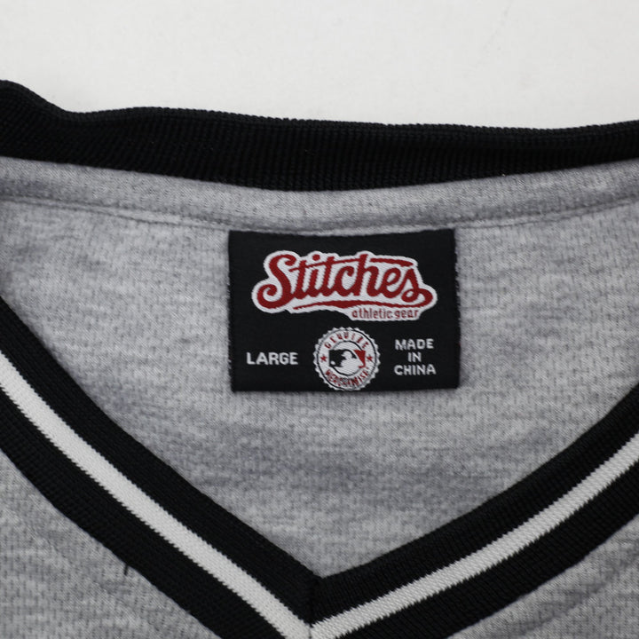 Mens Stitches Chicago White Sox Baseball Jersey Gray Raglan Large