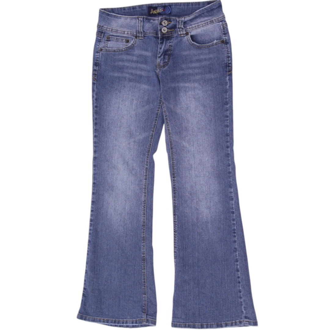 Y2K Ladies Angels Low Mid Rise Flared Leg Denim Jeans Size 9
