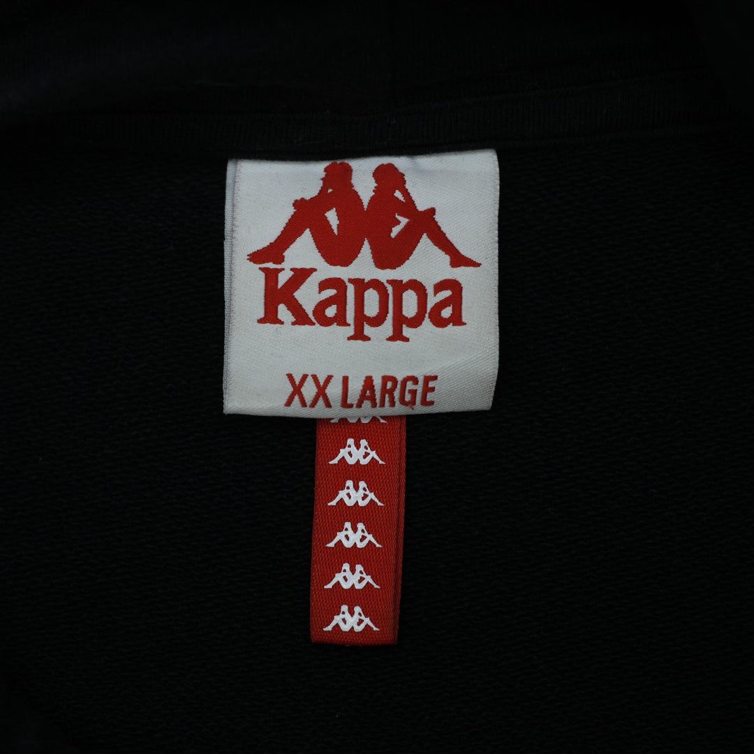 Mens Kappa Big Logo Fleece Pullover Hoodie Black XXL