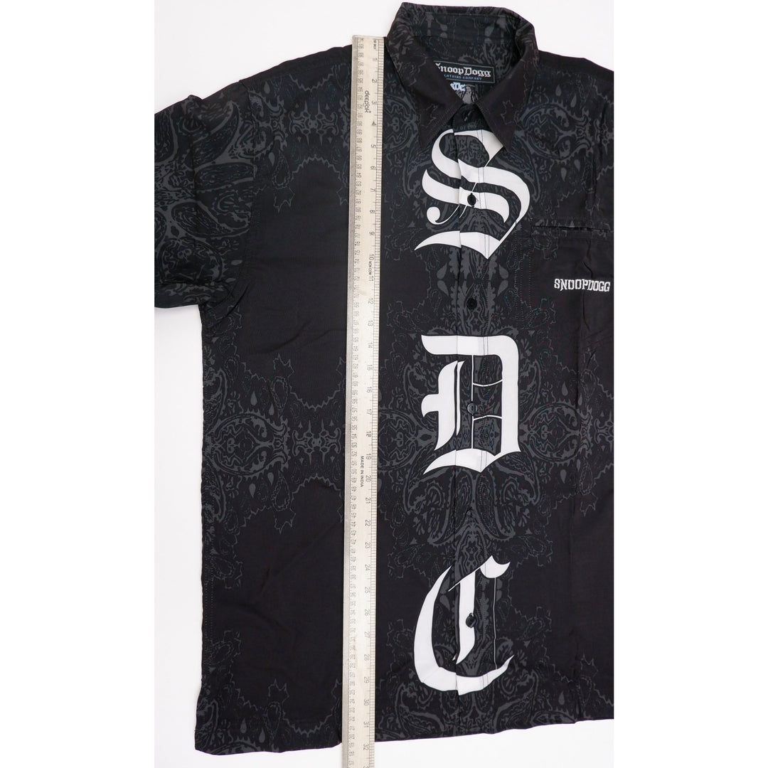 Mens Snoop Dogg Clothing Company Printed Button Short Sleeve Shirt
