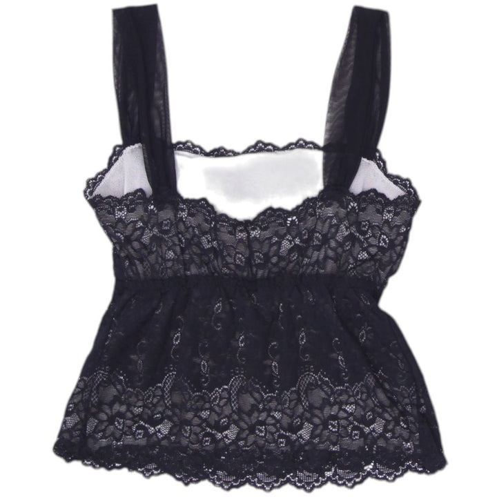 Y2K Ladies Arianne Lace Black Sleeveless Top Size M