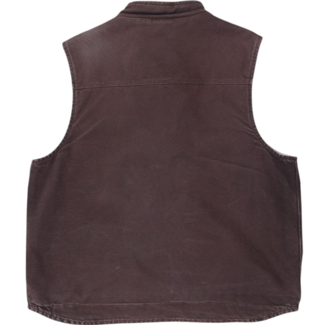 Carhartt V33 DKB Men's Mock Neck Sherpa Lined Work Wear Vest Brown 2XL | Migration_Vests WW Collection - Side | Fashion Rerun
