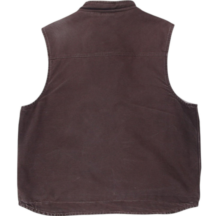 Carhartt V33 DKB Men's Mock Neck Sherpa Lined Work Wear Vest Brown 2XL | Migration_Vests WW Collection - Side | Fashion Rerun