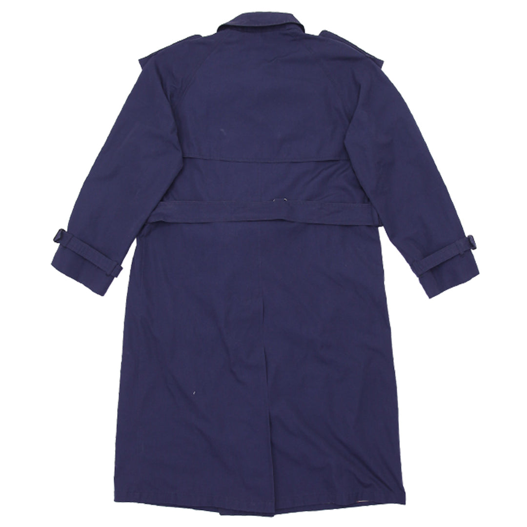 Mens London Fog Belted Navy Trench Coat Made In Canada