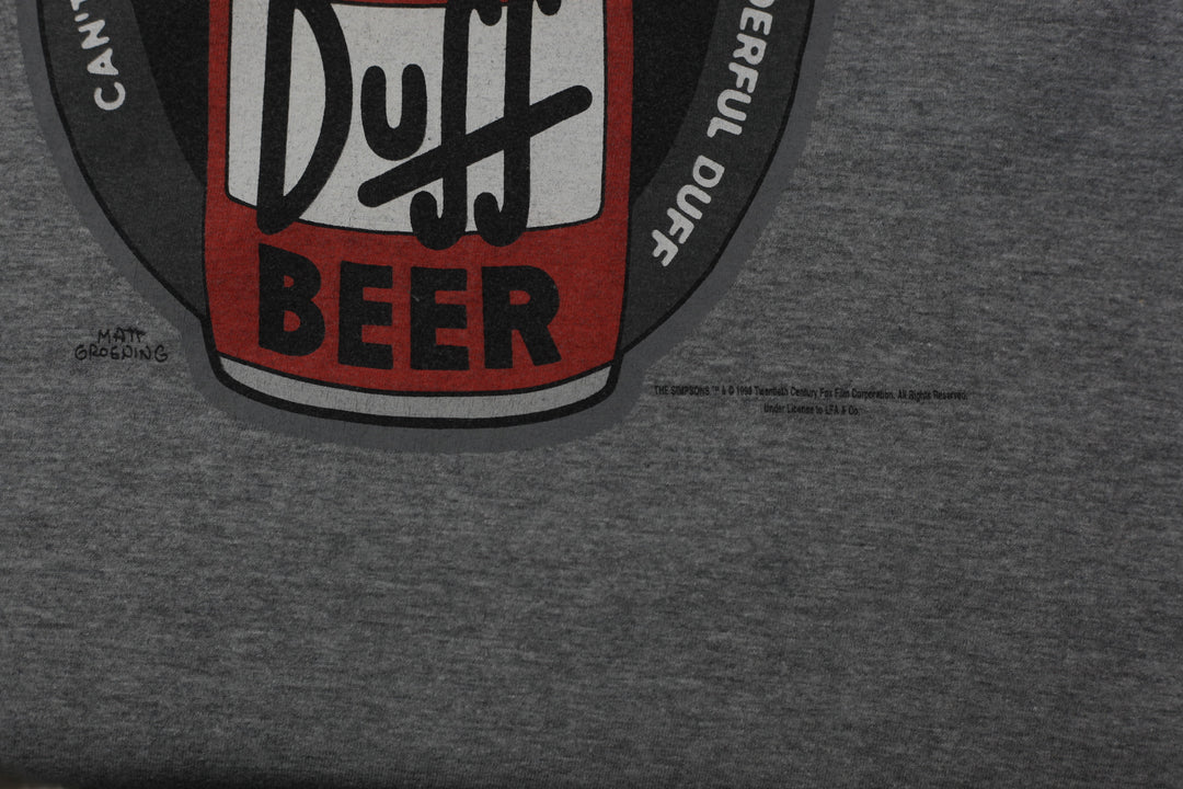 Vintage 1998 The Simpsons Get Duffed T-Shirt, Gray Size L - Fashion Rerun Vintage Migration_T-Shirt