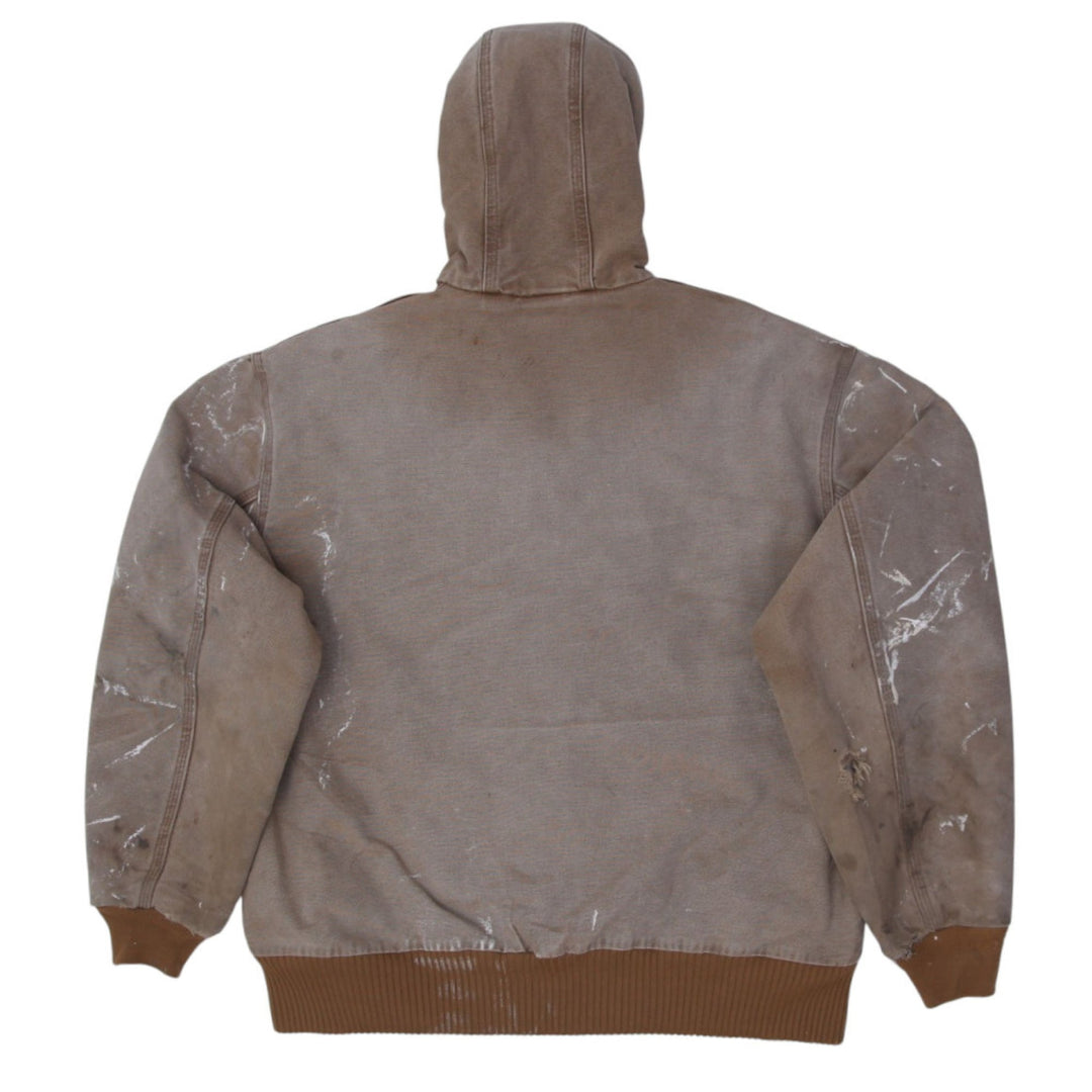 Mens Carhartt J130 211 Canvas Paint Marks Distressed Workwear Jacket | Migration_Jackets - Side View | Fashion Rerun