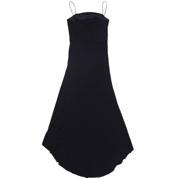 Y2K Ladies Suzy Shier Black Ruched Bodycon Midi Dress Spaghetti Straps